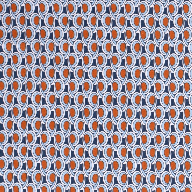 Cotton poplin printed batik navy