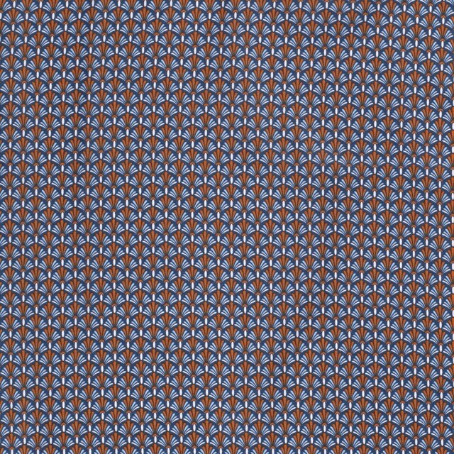 Cotton poplin printed batik navy