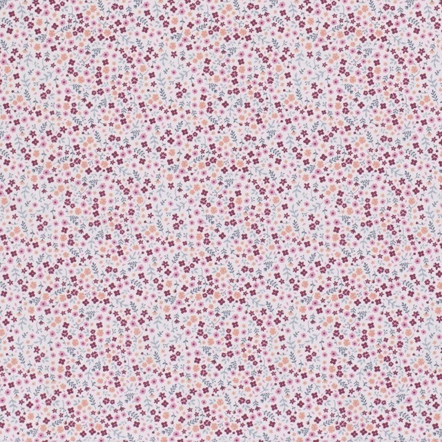 Cotton poplin flower field light blue