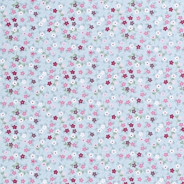 Cotton poplin flower field baby blue