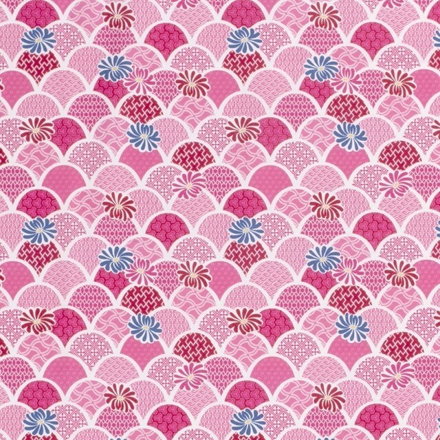 Cotton poplin flower hills pink