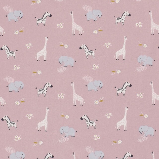 Cotton poplin animal old pink