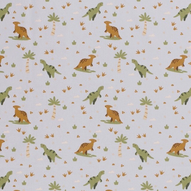 Cotton poplin Dinosaurs gray
