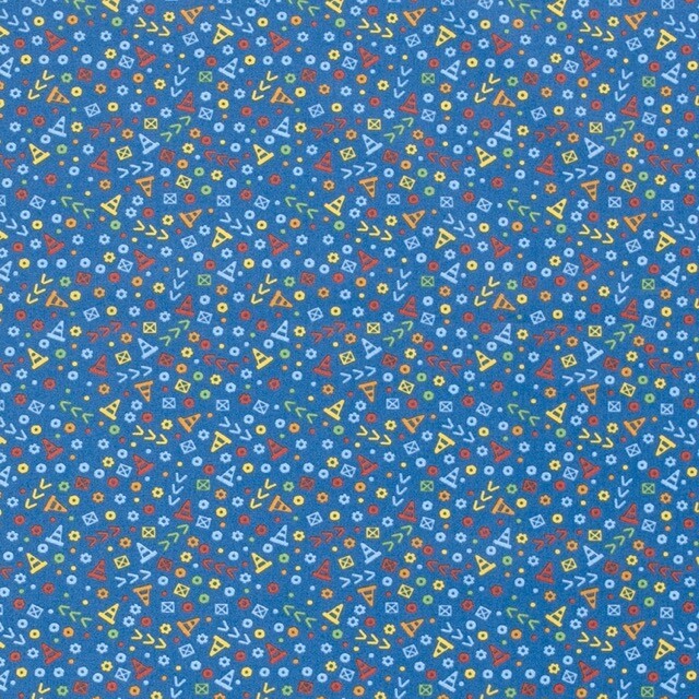 Cotton poplin Ornament cobalt