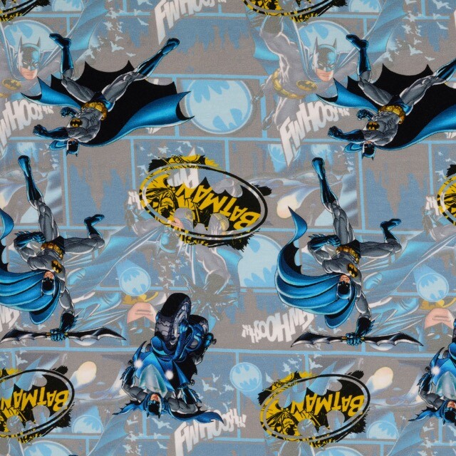 Cotton jersey digital print batman blue