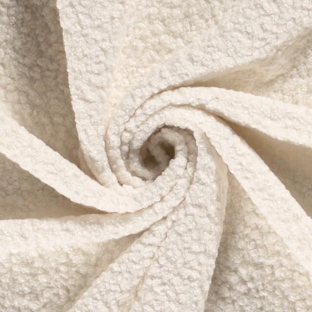 Fine knit bouclé solid offwhite