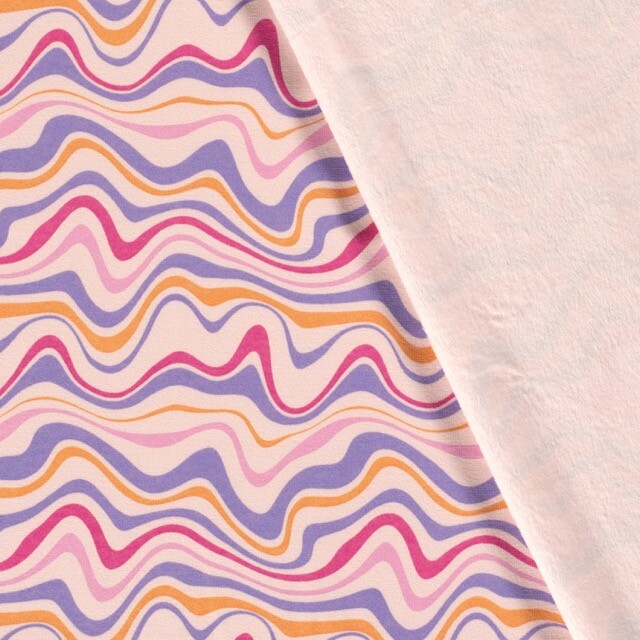 Alpenfleece abstract stripes light pink