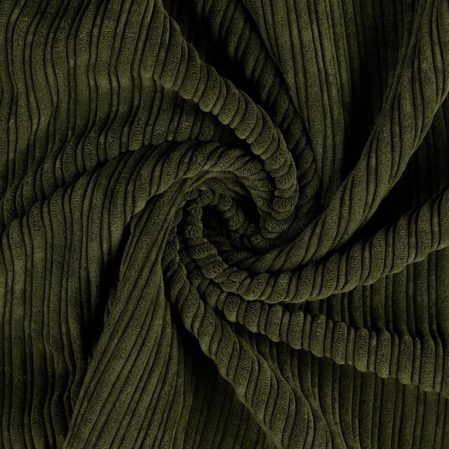 Corduroy with fur backing dark green