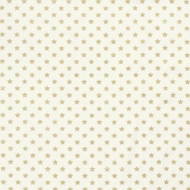 Cotton christmas stars cream/gold