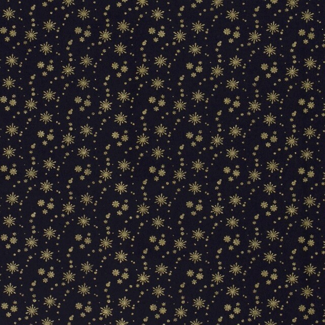 Cotton christmas stars navy/gold