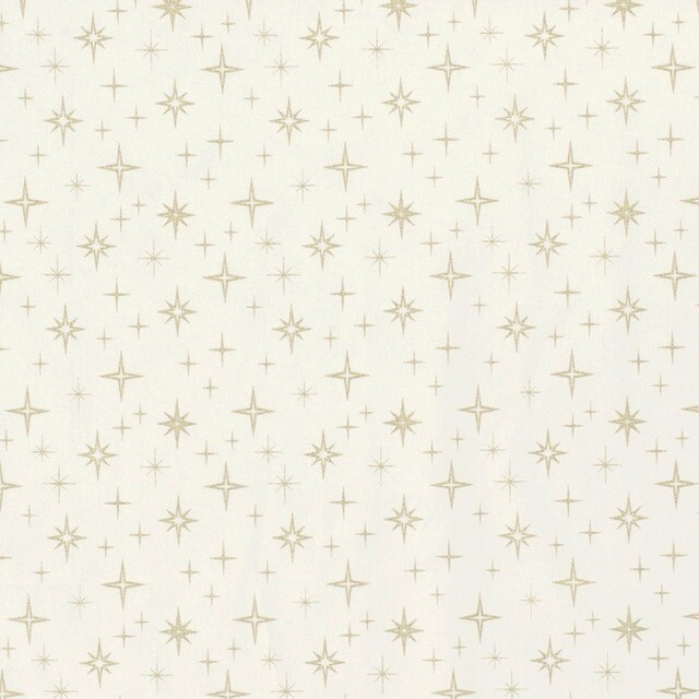 Cotton christmas stars cream/gold