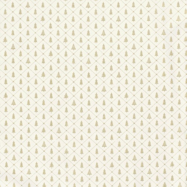 Cotton christmas trees cream/gold