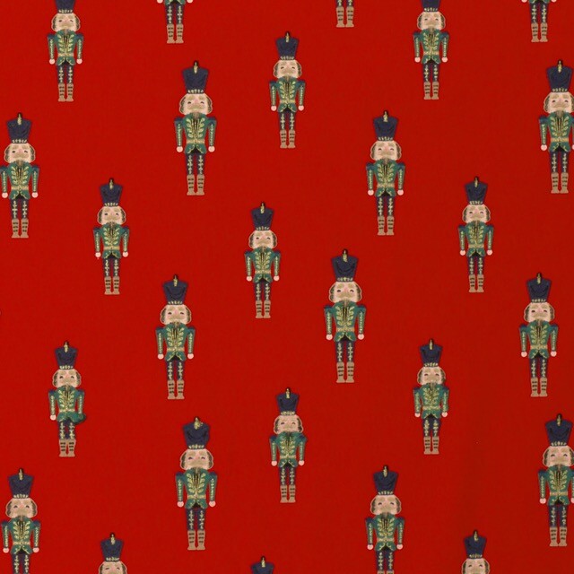Cotton christmas nutcracker red/gold