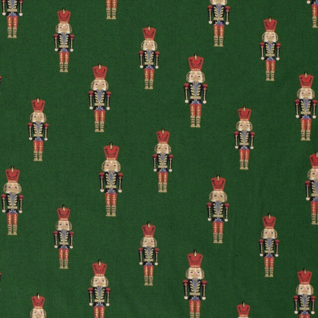 Cotton christmas nutcracker green/gold