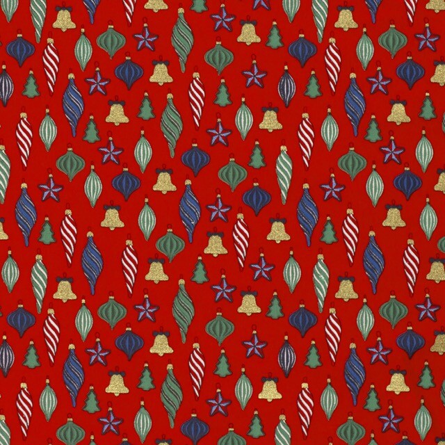 Cotton christmas balls red/gold