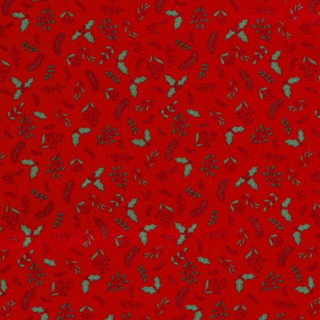 Cotton christmas twigs red/gold