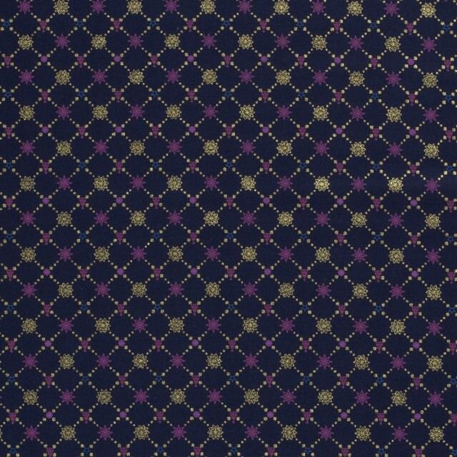 Cotton christmas stars navy/gold