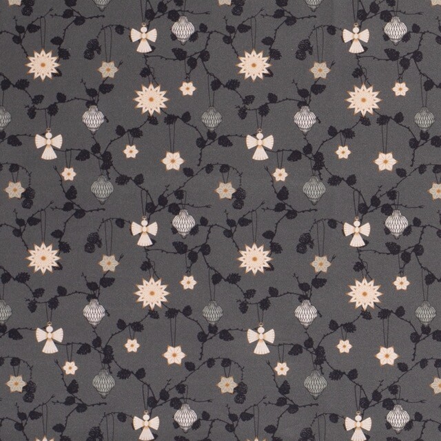 Cotton christmas ornaments green/bronze