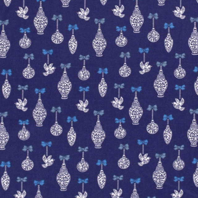 Cotton christmas balls navy