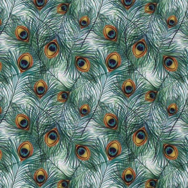 Burlington digital print feathers white