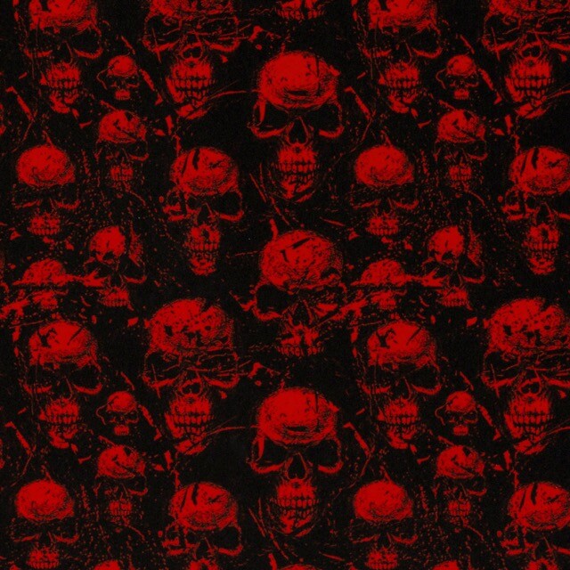 Polyester jersey skulls foil black/red