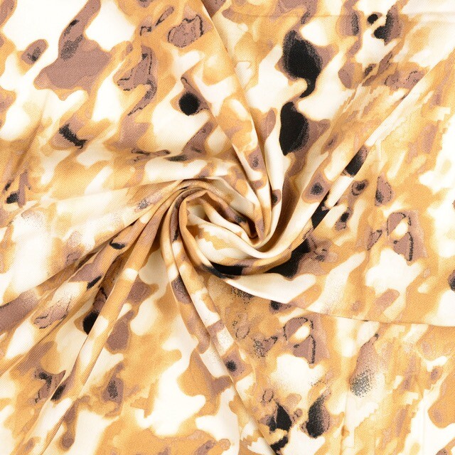 Viscose twill houndstooth beige