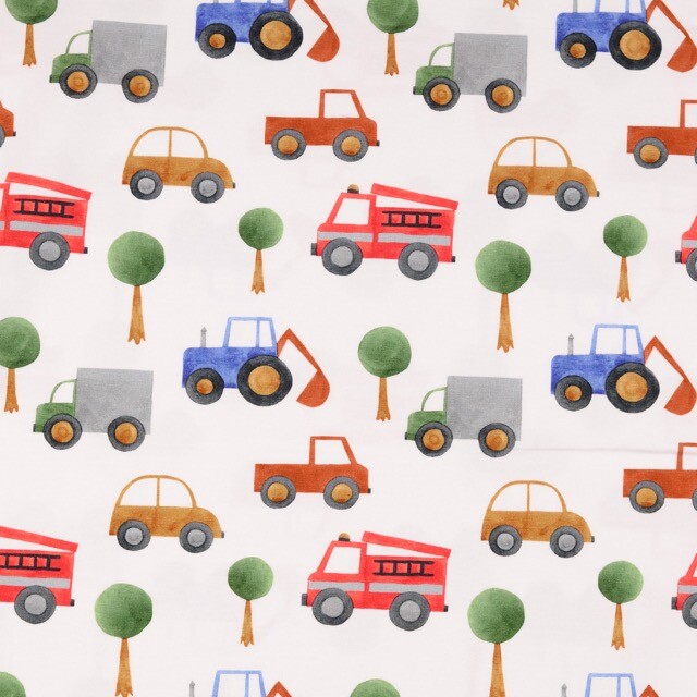 Cotton jersey digital print vehicles offwhite