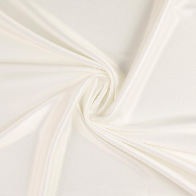 Satin fabric solid offwhite