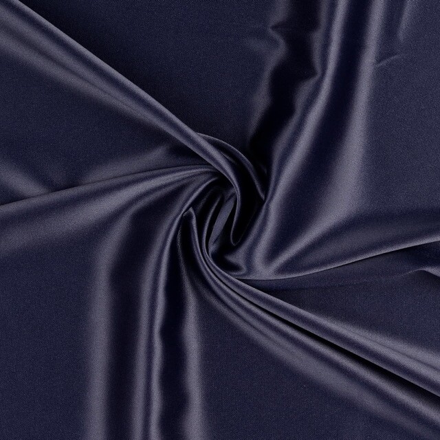 Satin fabric solid navy