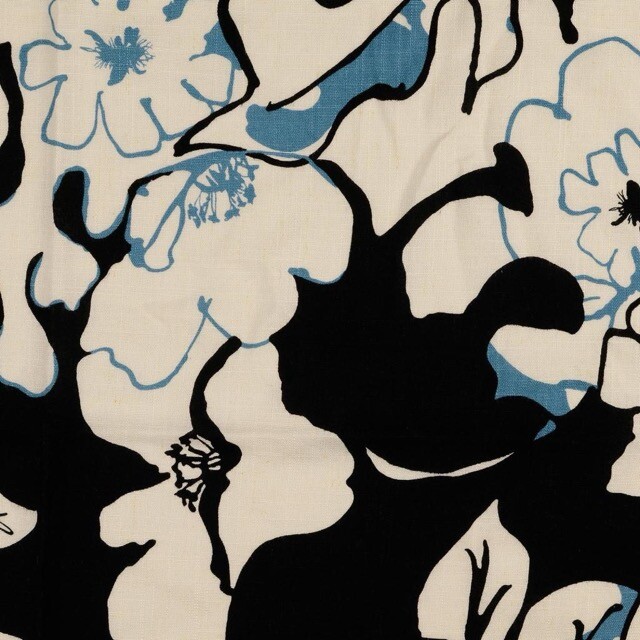 Viscose linen flowers petrol