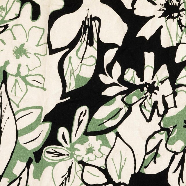 Viscose linen flowers lime