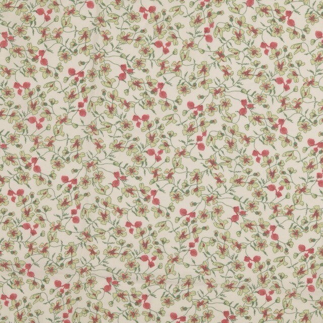 Viscose poplin flowers lime
