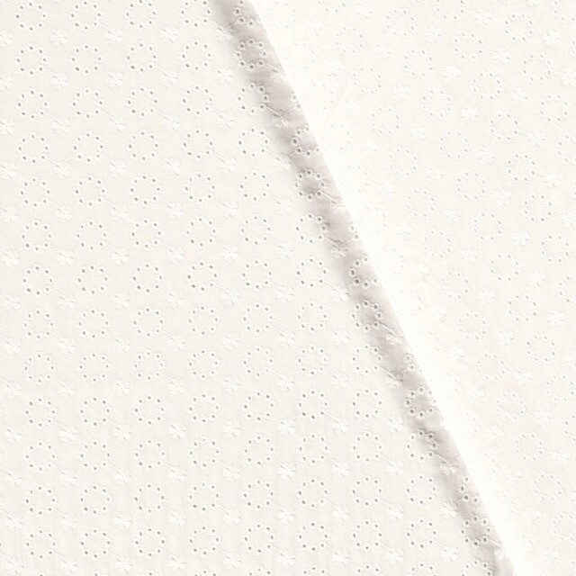 cotton poplin embroidered flowers offwhite