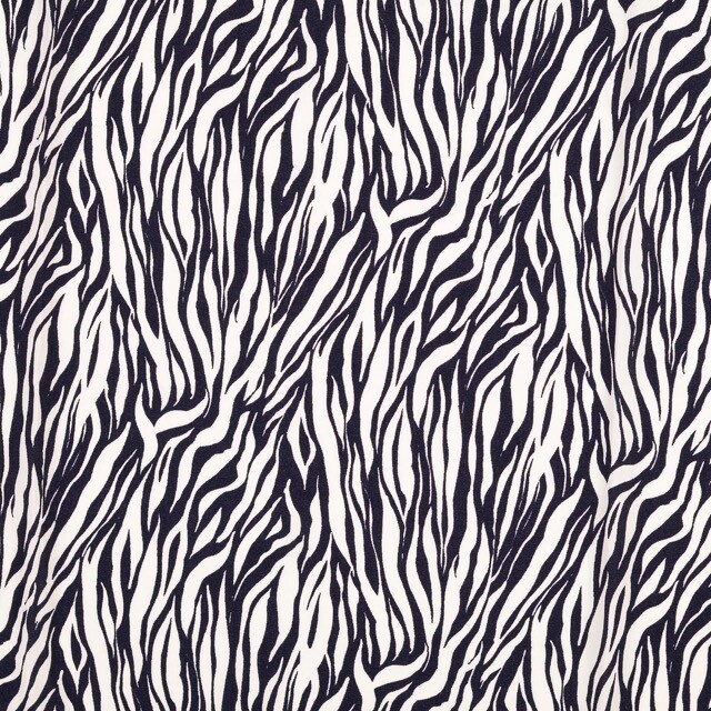 Viscose poplin zebra navy/white