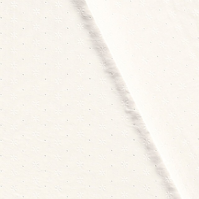 Cotton poplin embroidered stars offwhite