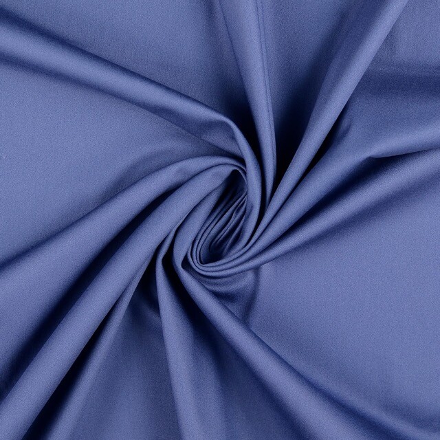 Cotton satin stretch solid denim blue