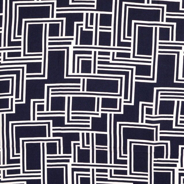 viscose poplin abstract navy