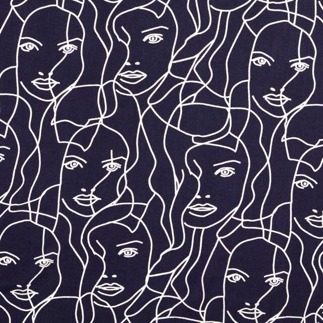 viscose poplin fish people navy