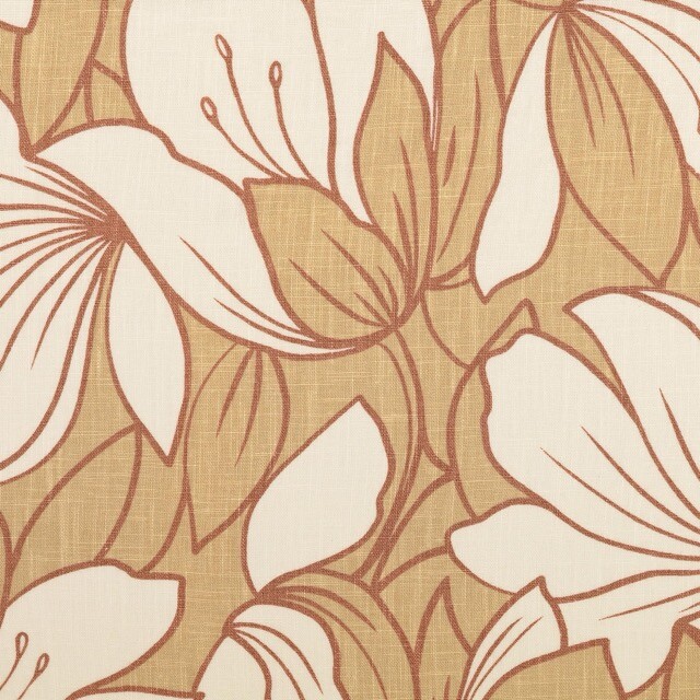 Linen washed leaves beige