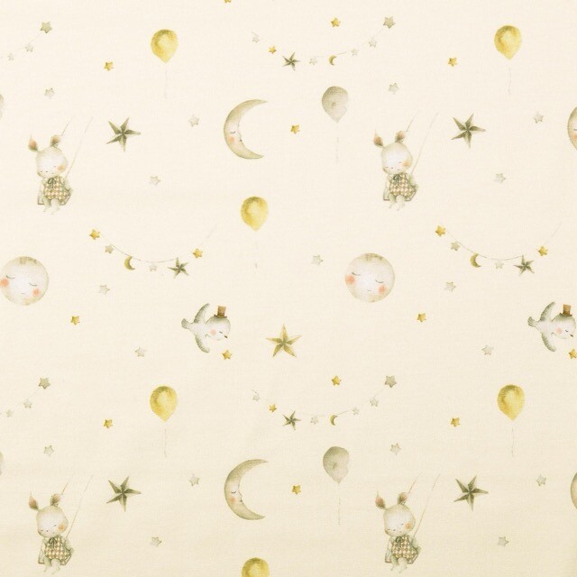 Cotton jersey digital print circus light green