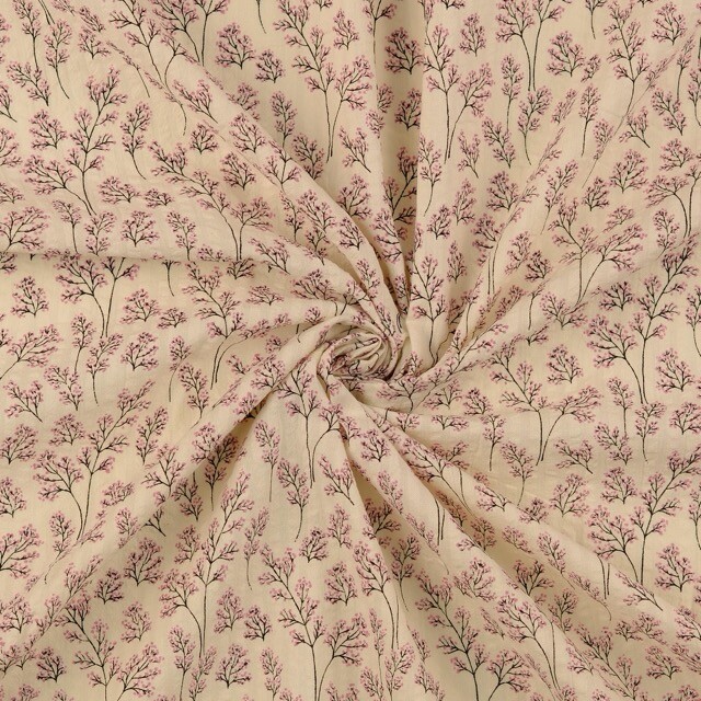 Seersucker vintage flowers pink