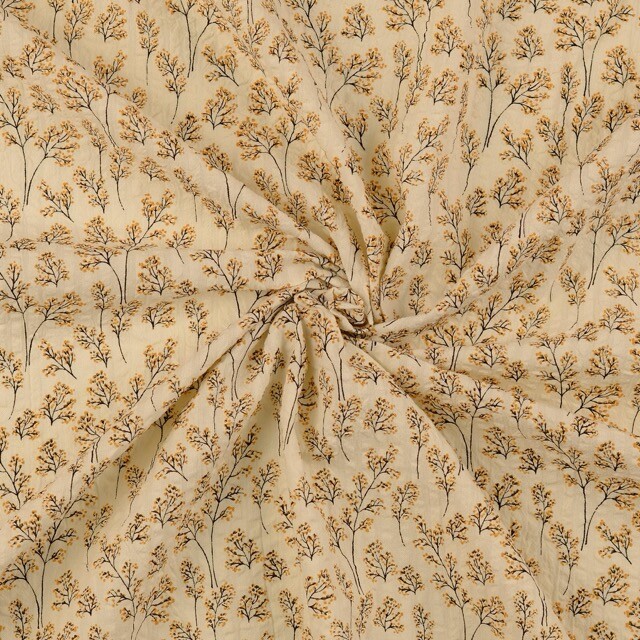 Seersucker vintage flowers ocher