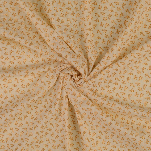 Seersucker vintage flowers ocher