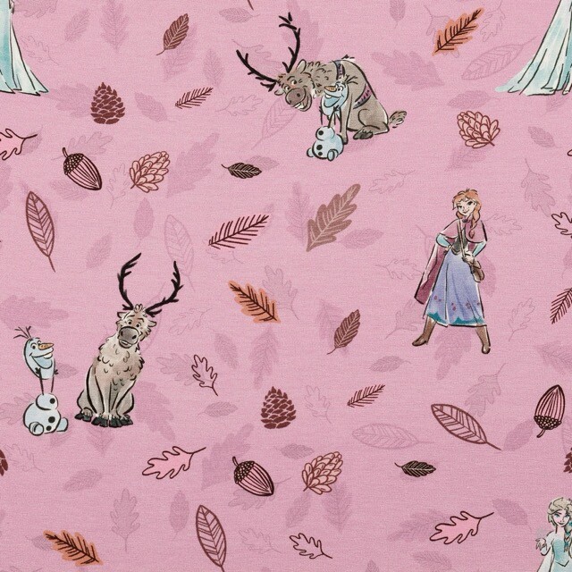 Cotton jersey digital print frozen pink