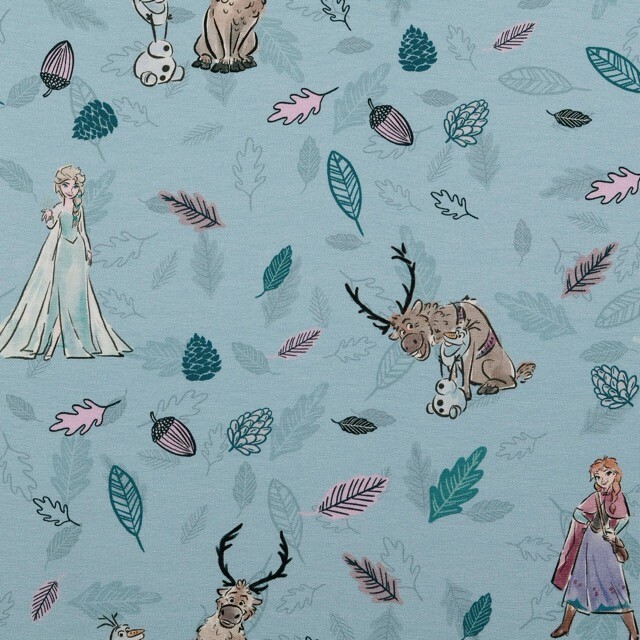 Cotton jersey digital print frozen pink