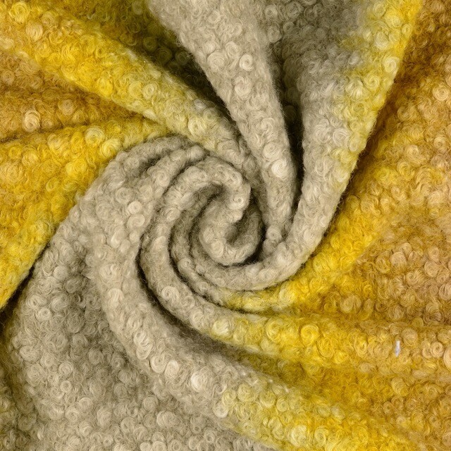 Mantel bouclé batik yellow