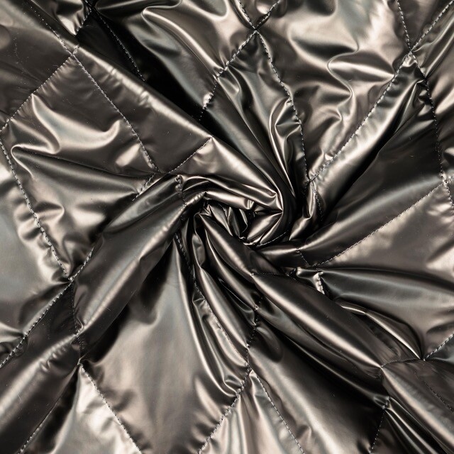 Quilted fabric metallic silver