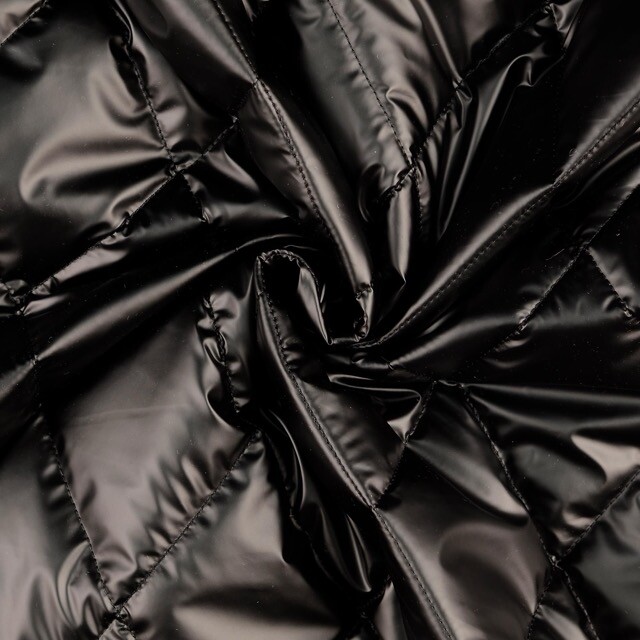 Quilted fabric metallic black