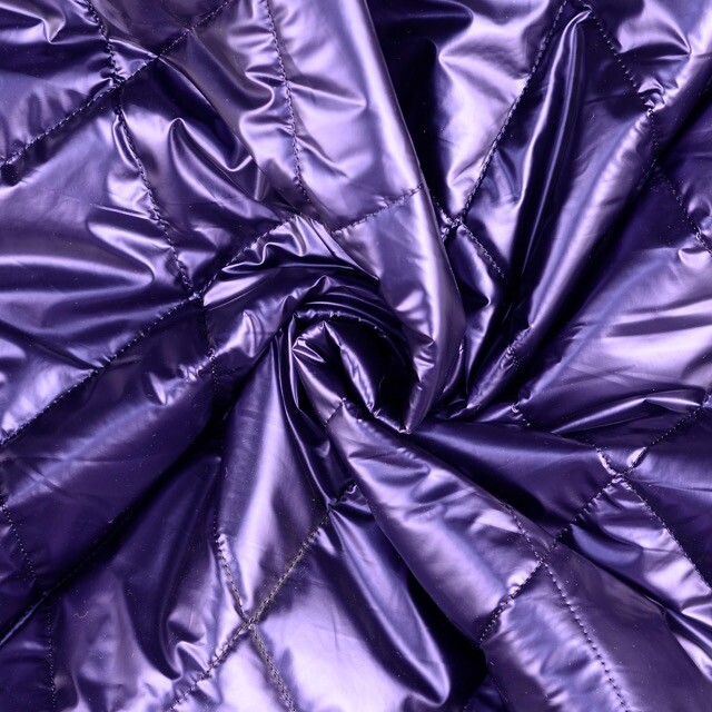 Quilted fabric metallic purple