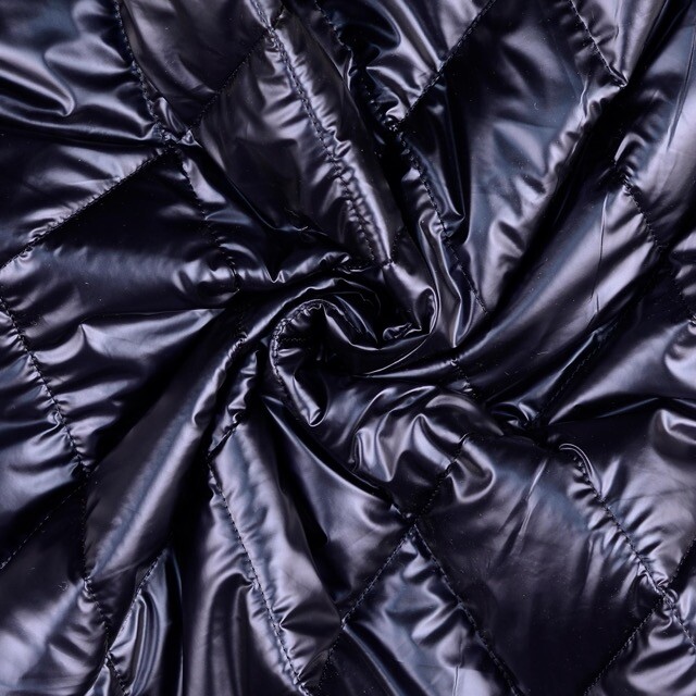 Quilted fabric metallic navy